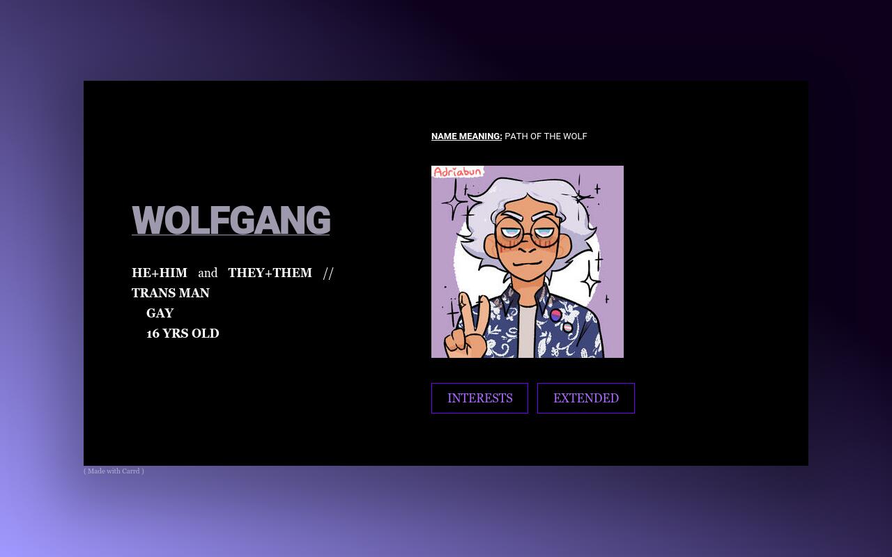 Carrd profile picture for @grandson